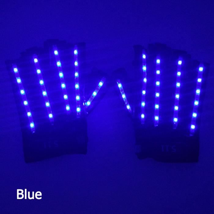 lampe de poche,gants lumineux led demi-doigt,1 paire (2 pièces),style,éclairage pour soirée séparés ante- blue[e34827]