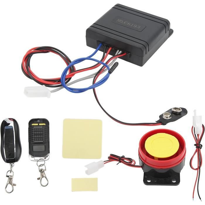 Système D'alarme De Sécurité Pour Voiture, Kit Antivol Pour Moto Antid Marrage Pour