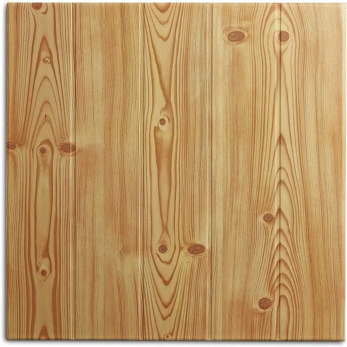 DECOSA Dalles De Plafond ATHEN Effet Bois Frêne Blanc - Polystyrène 50x50cm - 20 Sachets (40m²)