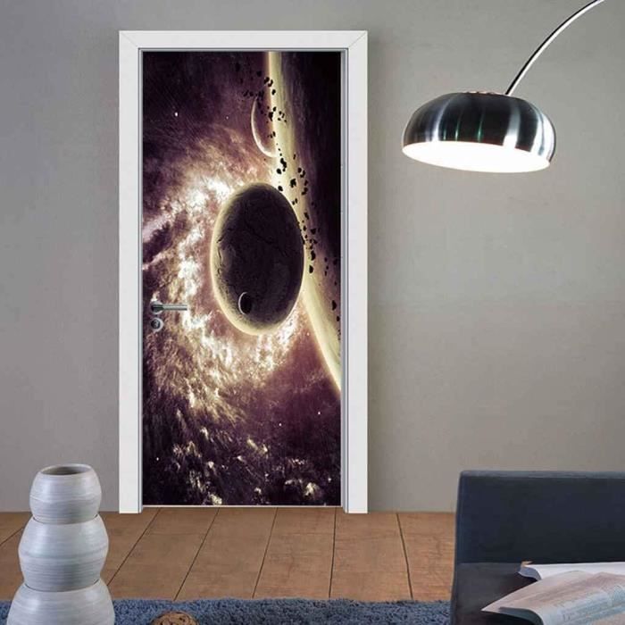 3d Stickers Porte Vue Sur La Mer Murale Auto-AdhéSive DéCoration De La Maison Stickers Muraux Chambre Salon Affiche Amovible Autocollants D'Art-77x200 cm