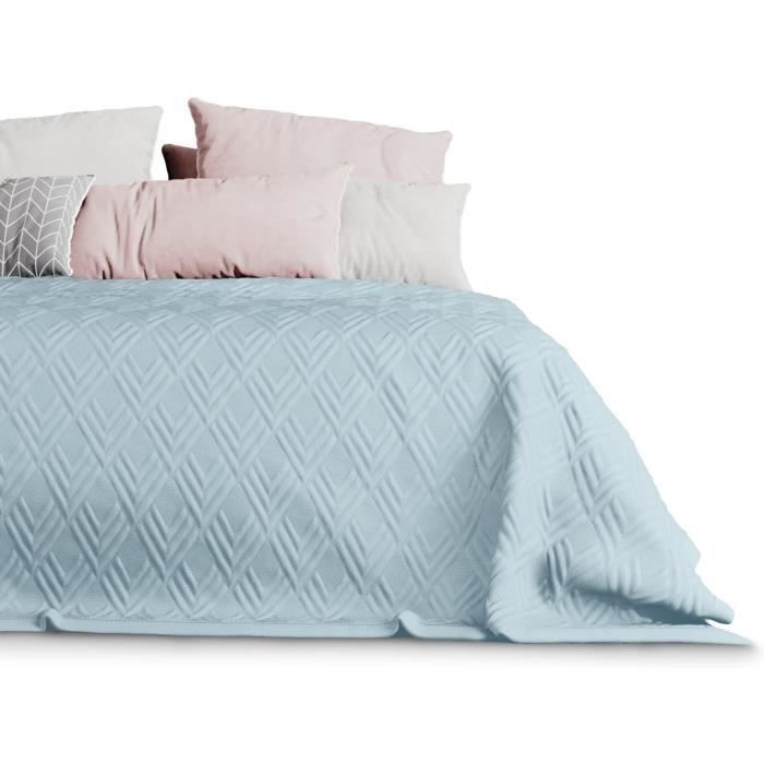 AmeliaHome Carmen Sprei, 260 x 280 cm, dubbelzijdige sprei, reliëf, mat satijn, donkergroen