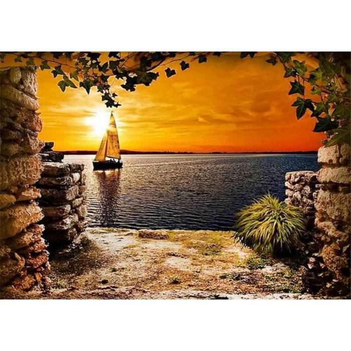 Diamond Painting Paysage Automne 5D - Kit Grand Format 30x40 Cm Pour Adultes, Loisirs Créatifs Et Cadeau Femme - 8