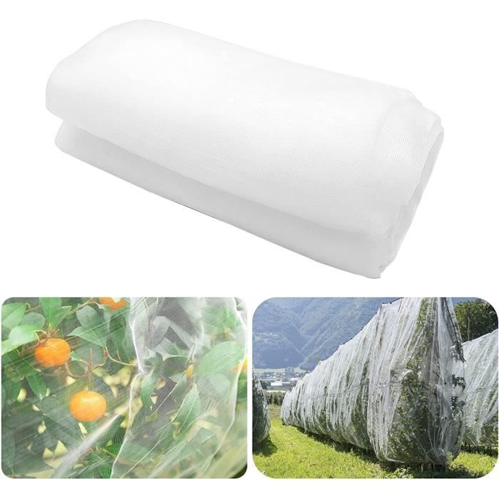 Filet Anti Insectes 3m X 10m - Maille Ultra Fine 0,8x1mm - Protection Potager, Fruits, Fleurs - Blanc