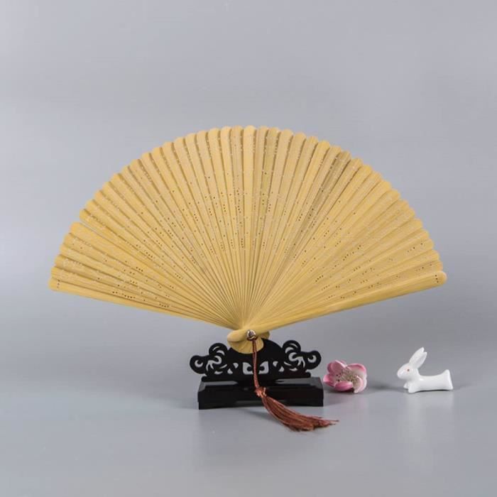 Decoration Voiture Mariage Lot De 24 éventails De Mariage WANDGU - Blanc En Papier Et Bambou - 21x37cm - Décoration Et Rafraîchissement éventail Personnalisable