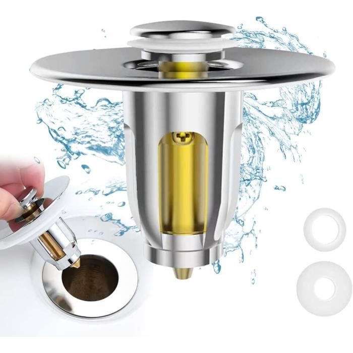 Bonde De Lavabo 2 Pièces Bouchon Lavabo Salle De Bain,40mm Bouchons De Vidange,Bouchon Bonde De Lavabo Avec Trop Plein