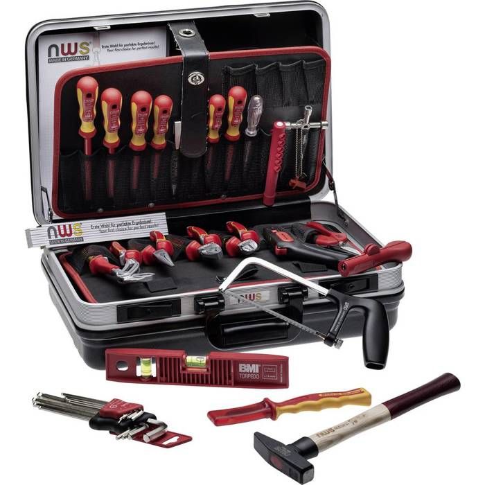 Mallette à outils équipée - NWS - NWS 321K-24 - 24 pièces - outils partiellement isolés - mallette ABS aluminium Mallette à outils équipée - NWS - NWS 321K-24 - 24 pièces - outils partiellement isolés - mallette ABS aluminium
