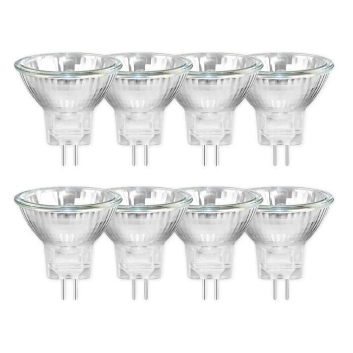 Pack de 8 MR11 12V 20W Ampoules Halogènes GU4, Dimmable Projecteur