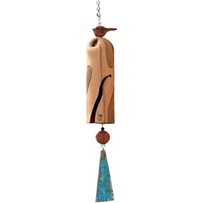 Carillon à Vent Bambou 60cm - Son Apaisant Jardin | Décoration Extérieur Et Intérieur