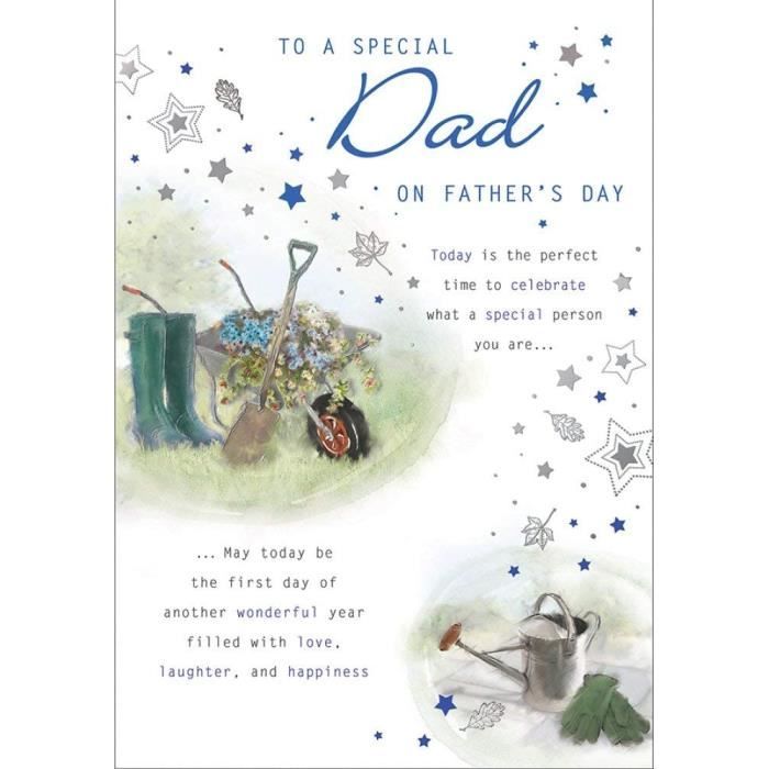 Piccadilly Greetings Radiance - Biglietto Per La Festa Del Papà Classico Con Scritta 'Happy Father's Day' E Busta, 20,3x15,2 Cm