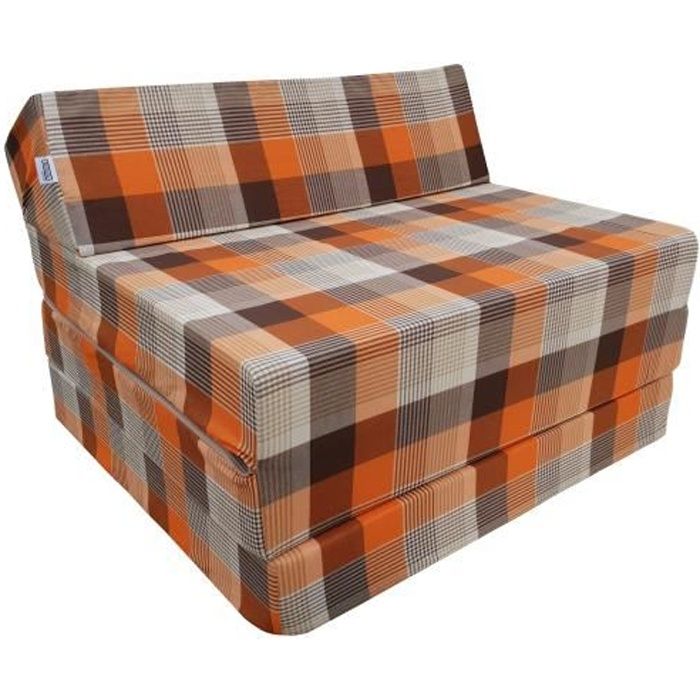 matelas futon pliable en mousse natalia spzoo - orange - 70x200cm - ferme
