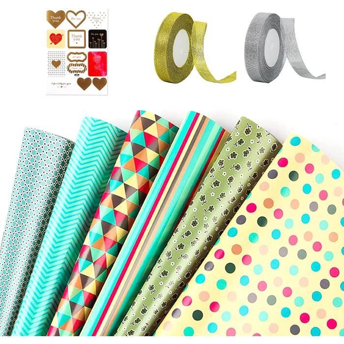 2 feuilles pack qualité papier cadeau et carte-cadeau anniversaire/autres 2 feuilles pack qualité papier cadeau et carte-cadeau anniversaire/autres