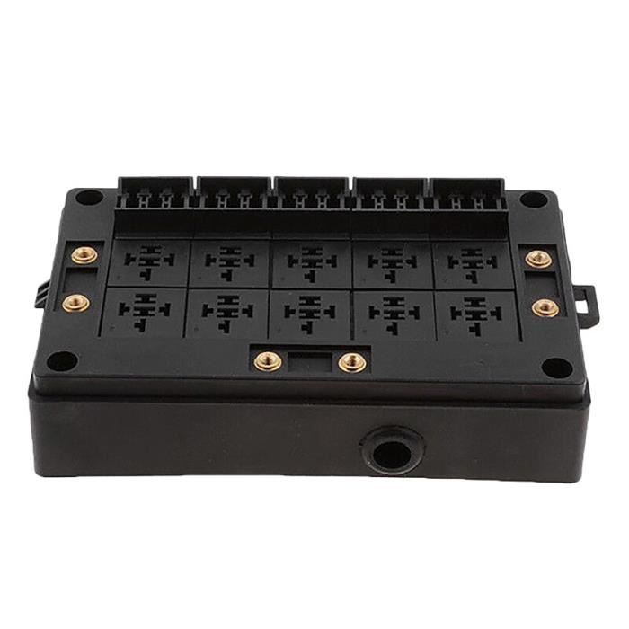Porte-Fusible Double Borne Pour Batterie Voiture - Courant 30-500A, Tension 58V - Matière ABS Et Cuivre Nickelé