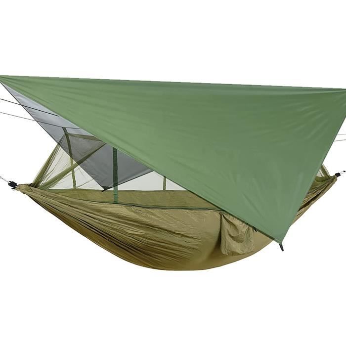 TOPRenddon Tente Hamac de Camping avec Moustiquaire et Pare-Soleil, Extra Grand pour 2 Personnes, Hamacs Légers Suspendus avec Sangles pour Arbre, Tente Extérieure, Randonnée et Voyage
