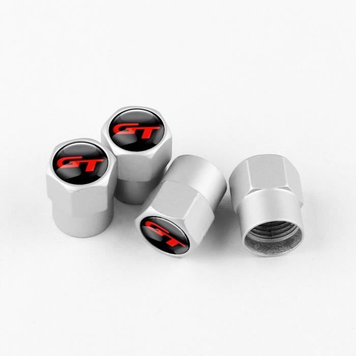 4 Bouchons De Valve Pneu Rouges Dwcx - Aluminium - Universel Voiture - NEUF
