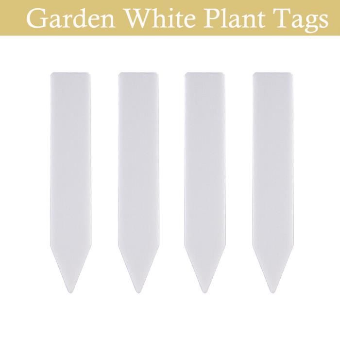 200 étiquettes De Jardin En Plastique Blanc 10 Cm - Imperméables, Réutilisables - Pour Marquer Semis, Fleurs, Légumes