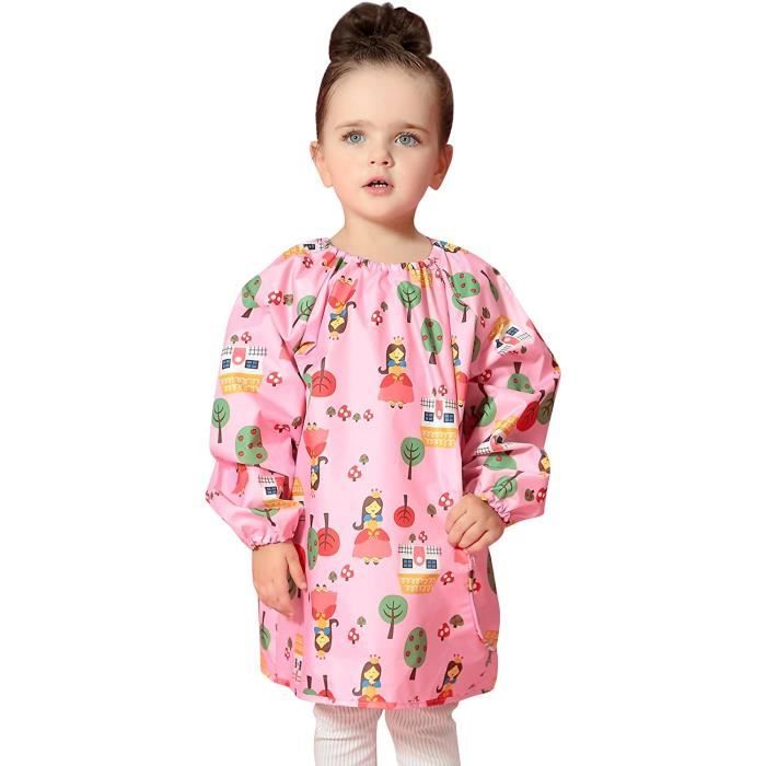 Dawntung Bavoir Impermeable Pour Bebe Fille Avec Manches Longues Poches Tablier Pour Enfant Impermeable Dessin Anime Pour 1 A108 Cdiscount Puericulture Eveil Bebe