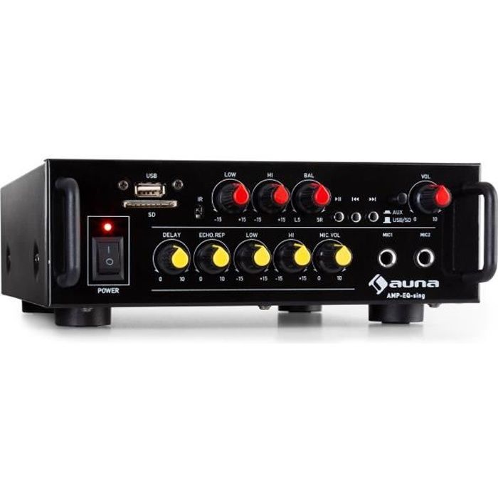 auna AMP-5 BT HiFi Amplifier 2 x 50 W RMS BT 2 x Mics Black