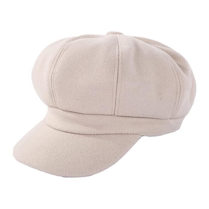 Béret Français Genfien Pour Femme - Similicuir | Style Newsboy, Réglable, Hiver