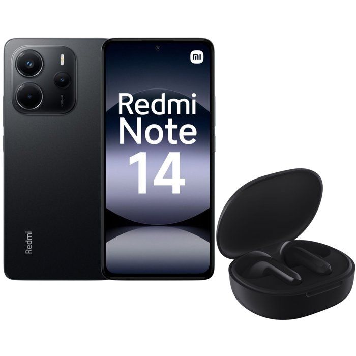 Smartphone Xiaomi Redmi Note 14 4G 256 Go Noir Version Française + Ecouteurs sans fil Xiaomi Redmi Buds 4 Lite Noir