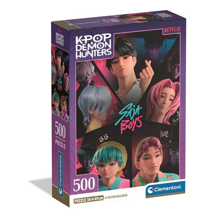 Clementoni - K-Pop Demon Hunters - Puzzle 500 Pièces - Puzzle enfant - Saja Boys - Dès 8 ans - Netflix