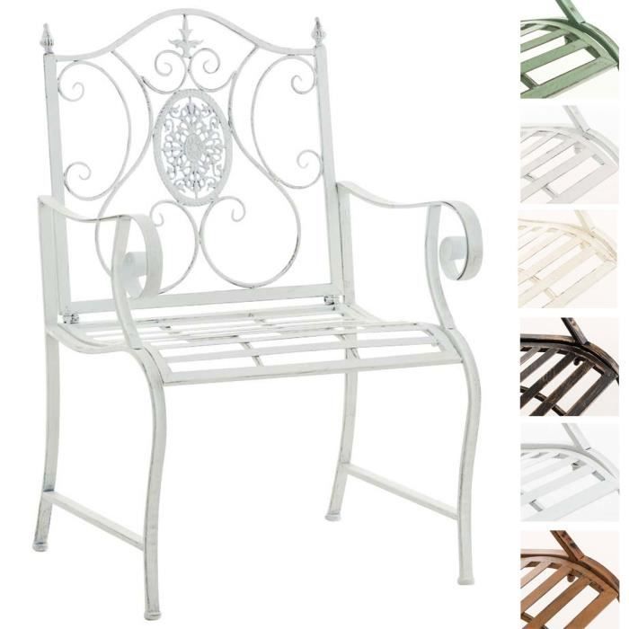 clp chaise de jardin punjab, en métal verni, antique, style romantique, environ 60 x 50 cm