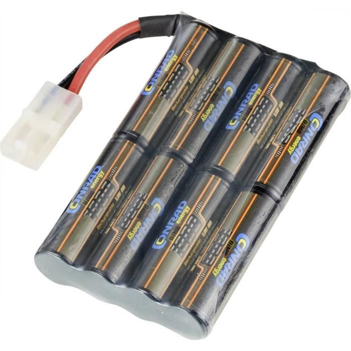 Pack de batterie Conrad Energy (NiMh) 9.6V 1800mAh - 8 cellules - fiche Tamiya mâle