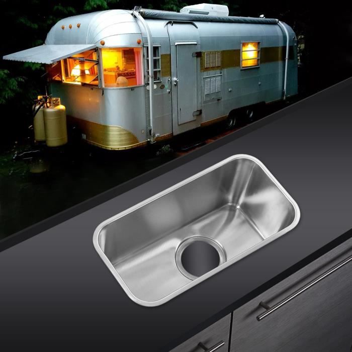 Évier de camping simple bassin avec robinet en acier inoxydable