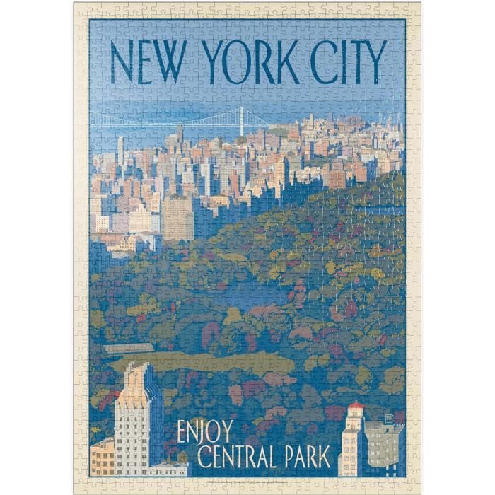 MyPuzzle 1000 Teile Puzzle – Indiana Dunes National Park Mit Rotflügel-Amseln, Vintage Poster Design