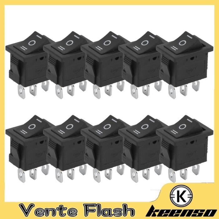 Lot De 10 Interrupteurs à Bascule DPDT Miniatures ON/ON - Marche Entretenue