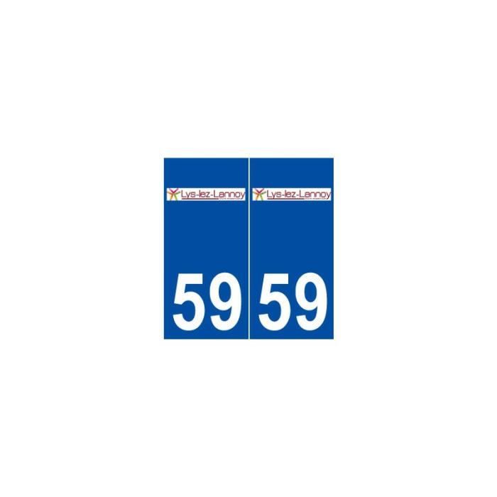 LYS 59 Lys-lez-Lannoy logo autocollant plaque stickers ville arrondis Angles 