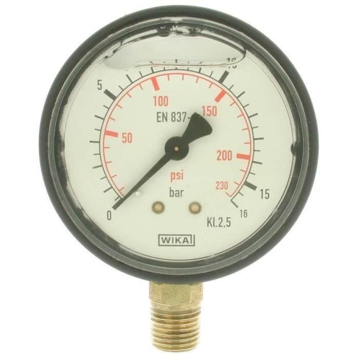 Manomètre à la glycérine 0/16bar, Ø: 1/4