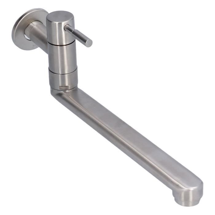 Robinet Eau Murale G1/2 Acier Inoxydable - Robinet Froid Simple Pour Cuisine, Salle De Bain, Piscine