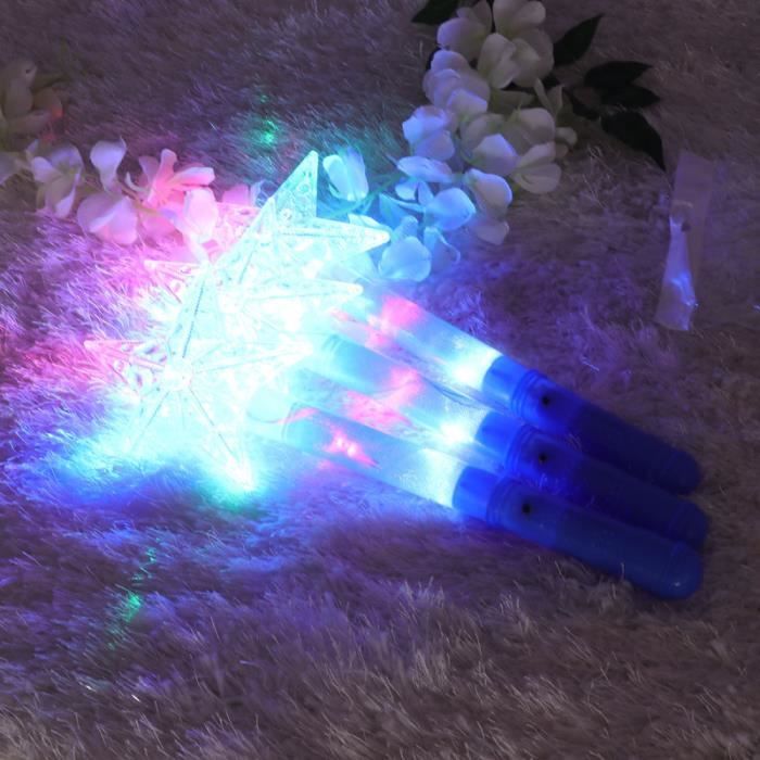 2 Pièces Baguettes Lumineuses Étoiles Paillettes Pour Enfants - Jouets Lumineux Tournants Fée Magique