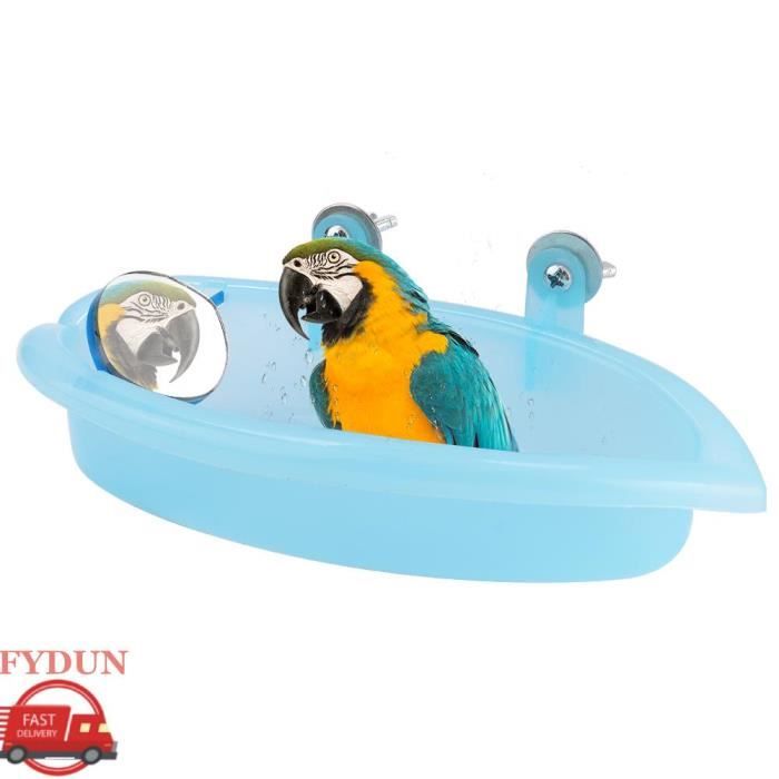Comparer les prix de FYDUN Baignoire pour Oiseaux Multifonctionnelle avec Miroir - Accessoire pour Cage à Oiseaux