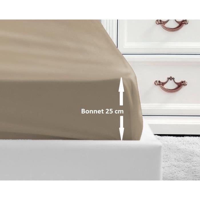 LOVELY HOME Drap Housse 100% coton 160x200x25 cm - vue 3