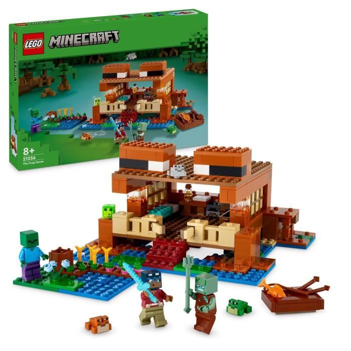 LEGO® 21256 Minecraft La Maison de la Grenouille, Jouet avec Figurines d'Animaux, Personnages : Zomb