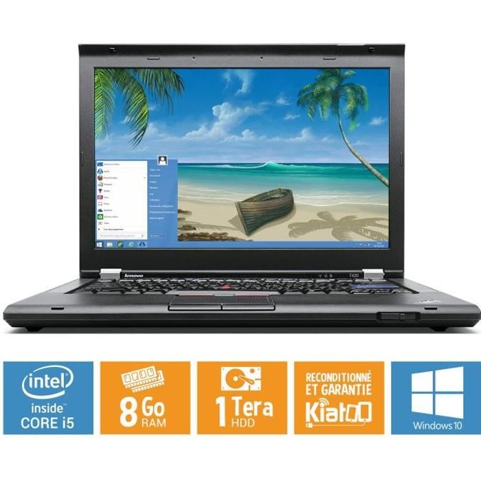 Ordinateur portable Lenovo Thinkpad t420 core i5 8go ram 1 to disque dur ,windows 10, pc portable reconditionné