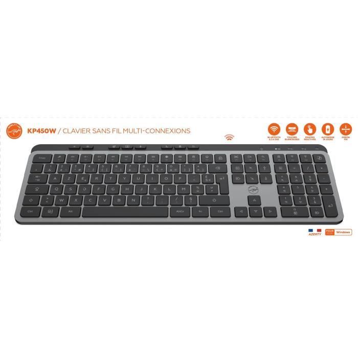 Clavier - Touches plates - MOBILITY LAB - KP450W - Full‑size - AZERTY - Sans rétroéclairage