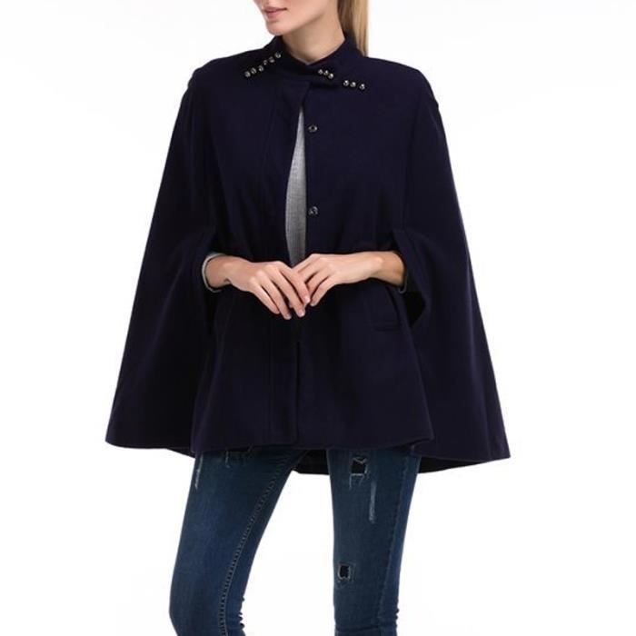 manteau cape laine femme