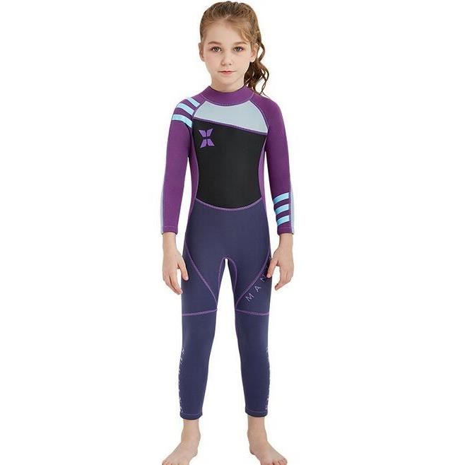 Combinaison De Plongée Enfant Runhomal – Manches Longues, Anti-UV – Taille 3 à 16 Ans – Polyester/élasthanne – Pour Natation, Surf, Plage