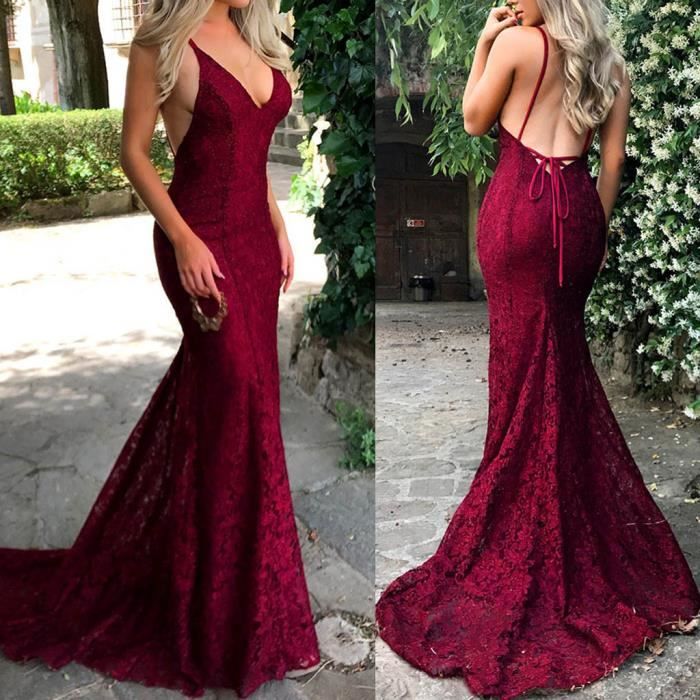 robe rouge longue femme