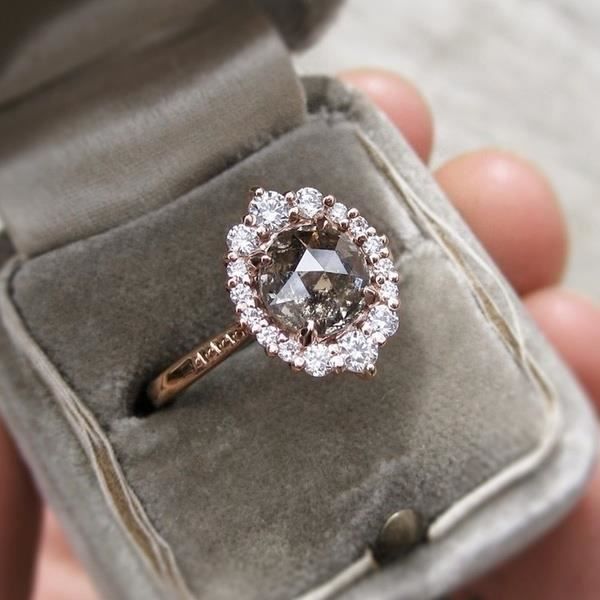 Bague En Diamant Brut Gris Naturel 3.50 Ct - Argent 925, Taille 7.5, Style Eternity Band