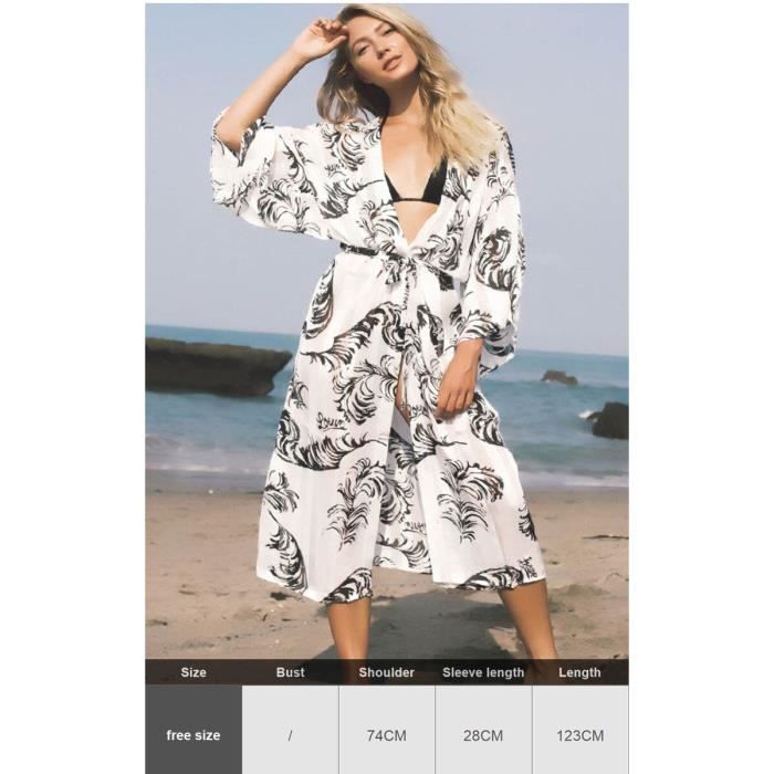 Jupe Sarong Pour Femme, Longue Plage Enveloppée Les Feuilles Imprimé