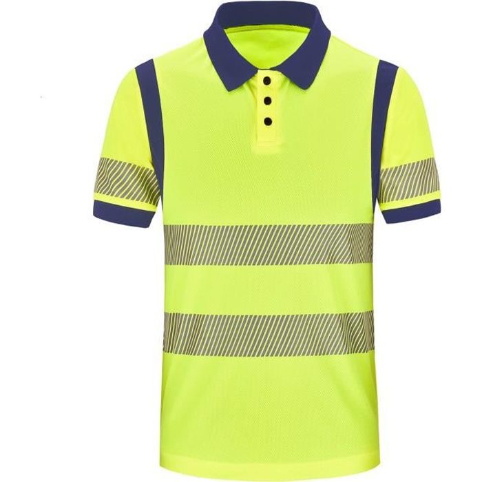 AYKRM Polo Shirt de Protection de sécurité avec Avertissement T-Shirt Haute visibilité