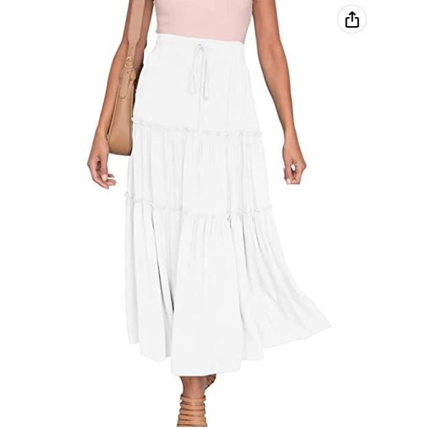 Mesdames Ethnique Boheme Plage Maxi Jupe - Mousseline De Soie Bleu