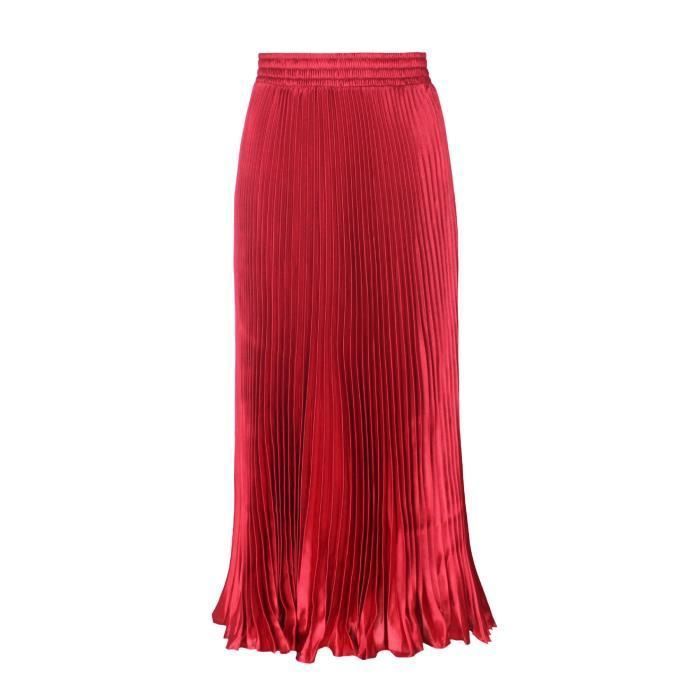 Jupe Longue Plissée été – Taille élastique, Style Bohème – En Polyester Fluide – Parfaite Pour Plage, Vacances, Sorties