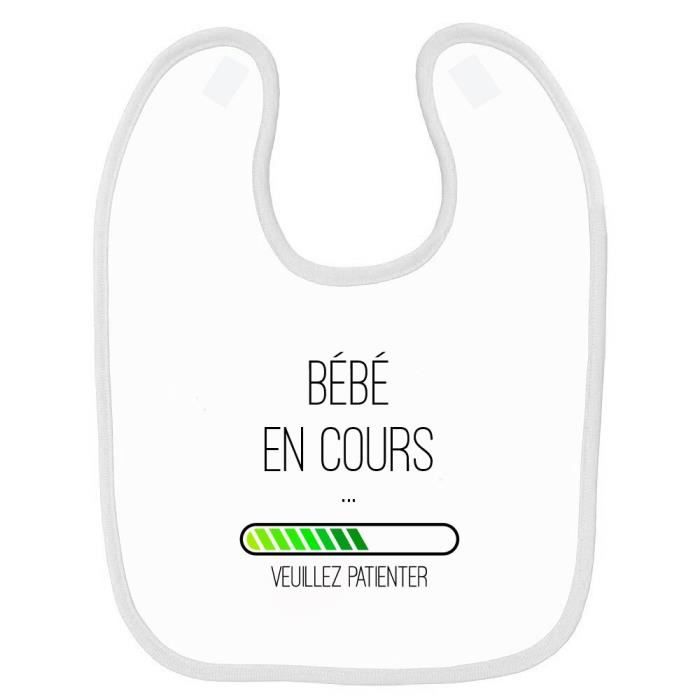 Bavoir Bebe Imprime Bebe En Cours Blanc Cdiscount Puericulture Eveil Bebe
