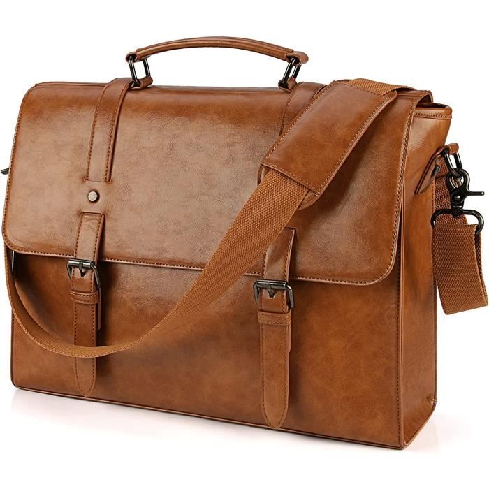 Lubardy Sacoche Ordinateur Portable 15,6 Pouces Cuir PU Sac à Main  Imperméable Sac à Bandoulière Homme Sac Messenger Mallette de d'a -  Cdiscount Bagagerie - Maroquinerie