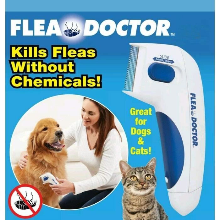 Comparer les prix de Flea Doctor,peigne électrique à brosse, élimination des poux de tête Nettoyage Outil de capture pour animaux de compagnie Chiens et