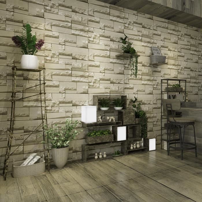 Modele Papier Peint Pour Salon Salle A Manger 3d Papier Peint Brique Vintage Modele Briques Forme Salon Chambre Tv Fond 10 0 53m Achat Vente Papier Peint Papier Peint Brique 3d Beige Cdiscount